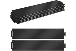 YUENFONG Krawędź trawnika, obrzeże rabatki, metalowe, ocynkowane, obramowanie rabatki, krawędź do koszenia, palisada ogrodowa, dekoracyjna 100 x 18 cm (dł. x wys.), 50 sztuk, kolor czarny