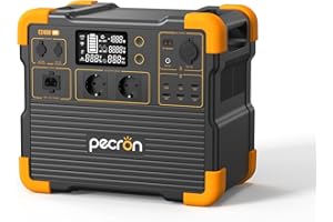 PECRON Centrale Elettrica Portatile E2400LFP,2048Wh LiFePO4 Batteria Espandibile a 8192Wh,2X2400W(4800W Picco) AC Uscita generatore solare per esterni, camper, campeggio