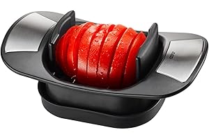 Gefu Tomaten- und Mozzarellaschneider Caprese - Scheibenschneider für Tomaten und Mozzarella - mit gezahnten Spezialmessern