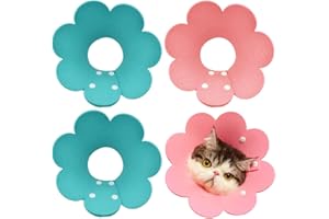 Qixuer Katze Halskrause, 4 Stück Schutzkragen Katze Katzenhalsband Rosa Und Blaue Katzenhalsbandschützer Werden Verwendet Um Verletzungen Durch Das Lecken Von Wunden Nach Der Operation Zu Verhindern