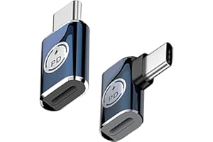 Sughug 2 Pezzi Adattatore Lightning USB C, Supporta la Ricarica Rapida e la Sincronizzazione Dei Dati 35W PD, Adattatore Connettore iOS Femmina a USB Tipo C Maschio, Dritto e Angolo 90 Gradi