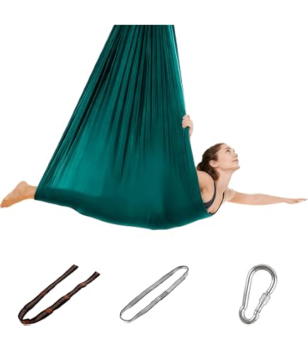 hängematte elastisch Yoga Set, Aerial Yogatuch Yoga Schaukel Swing Anti-Schwerkraft Pilates, Yogatuch Zum Aufhängen Mit Montagezubehör und Tragetasche Garten Variante:rosenquarz/hellgrau Luffy Gear 5 vs N11872-S