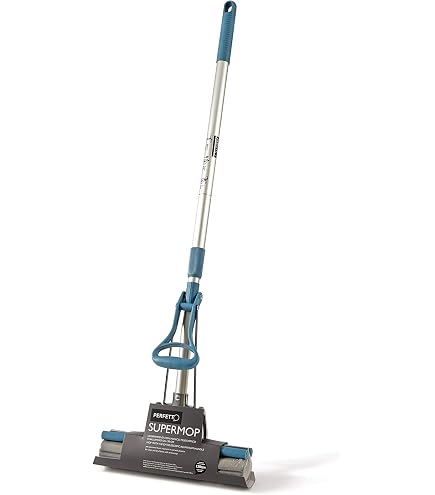 Green Mop Set 30-02 - Green Mop 30 cm + Handle + Replacement Sponge + 10 Litre Bucket in White - Double Wring Mop Absorbent Mop PVA Floor Mop
