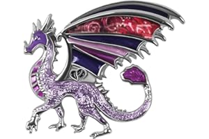 BAMAY Esmalte Divertido Dragon Broche Alfileres Aleación de Zinc Joyería de Moda Dinosaurio Broches para Mujer Niña Regalos Bufanda Solapa Alfiler Charms