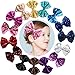 15pcs 8 CM Boutique Bling Sparkly Sequins Hair Bows Nylon Mesh Ribbon Headbands for Party Girls Kids Children Alligator Hair Clips