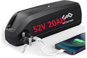 HXRFOAK (UK Warehouse) Ebike Battery 52V 20AH LGcell with BMS and Charger for 48v 52v 1500W 1000W 750W 500W 250W Motor and Ebike Conversion Kit