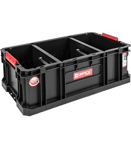Scatola Modulare Trasporto Con Divisori In Plastica | Capacità 50 Kg | 536x354x300 Mm Nero Per Organizzazione Carico