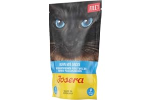 JOSERA filet kurczak z łososiem, karma dla kotów bez zboża, z filetami, super jakości karma dla dorosłych kotów, opakowanie 16 x 70 g