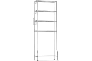 Songmics Toalettskåp med 4 Hyllor, Metall