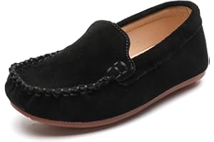PPXID Fille Garçon Mocassins Classique Suède Chaussures de Ville Mariage Confort Plates Loafers