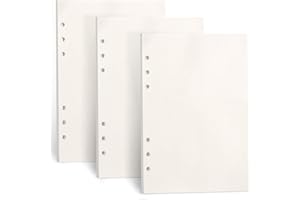 ‎FYY FYY 3 Packungen A5 Papier Blanko, Refill Paper 135 Blätter (270 Seiten) für 6 Ring Binder Notizbuch,Nachfülleinlagen für Filofax A5,Notizen,Tagbuch,Skizze,DIY,Bullet Journal,Malerei,(Blanko)