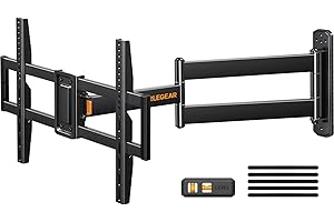 Perlegear Support Mural TV à Extra Longue Portée 822mm, pour écrans 32-75 Pouces LED/LCD/OLED et courbé, Support TV Mural Pivotant, Inclinable et Rotatif, Max VESA 600x400mm Capacité Max de 45kg