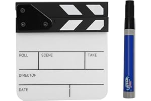 VBESTLIFE Ciak, 15 X 16,5 X 5 Cm, Mini Acrilico, Regista Professionale, Rumoroso, Ciak, Ciak per Puntelli, per Oggetti di Scena/pubblicità/decorazioni per la(Lavagna bianca e nera PAV1BWE3S)