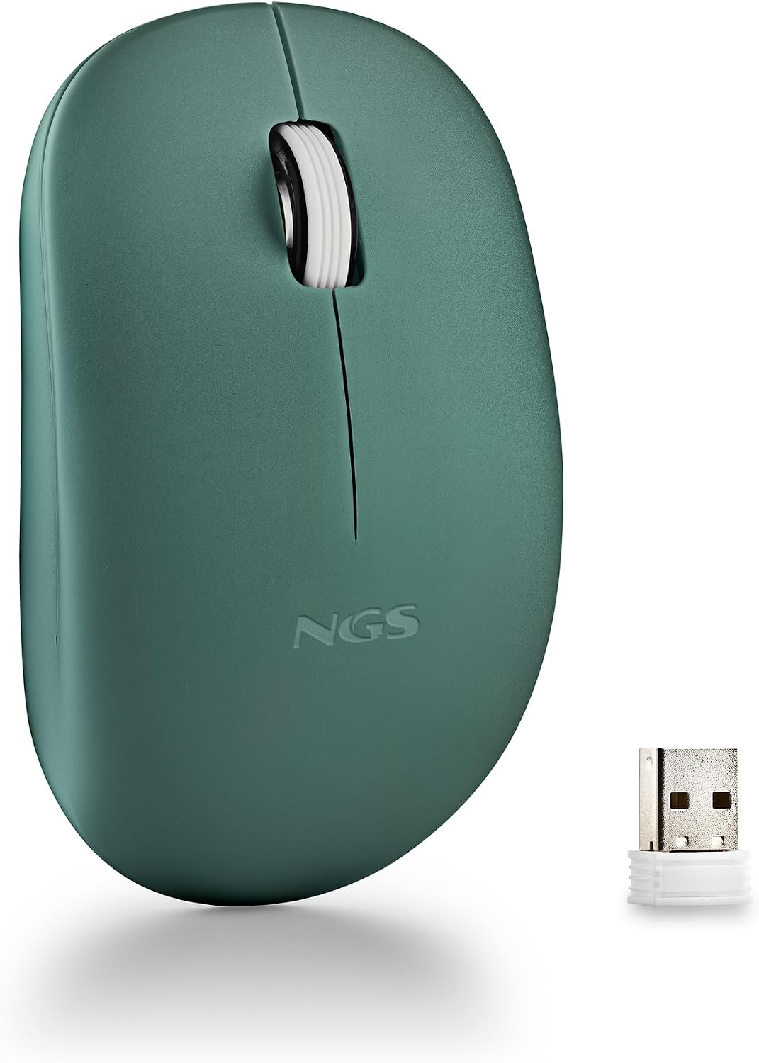 NGS Fog Pro Green – Ratón Inalámbrico Óptico 1000 dpi, Nano USB, Botones Silenciosos, Plug & Play, Ambidiestro, Compatible con PC, Mac y Portátil, Verde