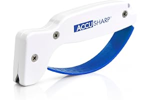 AccuSharp Knivslipare, med ergonomiskt handtag, kompakt och lätt att använda, återställer och slipar raka och tandade knivar