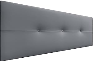 DHOME Cabecero de Polipiel o Tela AQUALINE Pro cabeceros Cabezal tapizado Cama Lujo (Polipiel Gris Ceniza, 150cm (Camas 150/160))