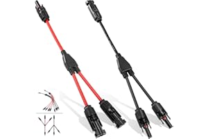 COCOSY 1 par de conectores en Y para cable solar, divisor en Y 1 par 6mm²/4mm²/2,5mm², conector fotovoltaico en Y MMF/FFM, cable ramificado tipo Y-2 para conexión en paralelo de paneles solares