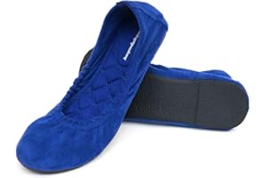 HEVA Women's Foldable Round Toe Ballet Flats Comfortable Ladies Slip On Loafers Pumps Shoes