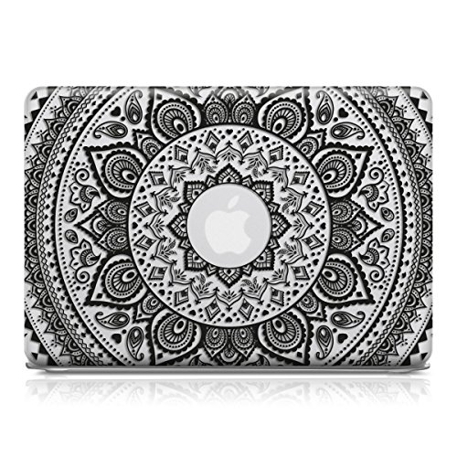 kwmobile Crystal Hülle für Apple MacBook 12″ Hard Case – dünne durchsichtige transparente Schutzhülle Cover Tasche Indische Sonne Design Schwarz Transparent - 2
