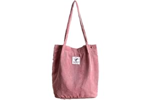 Funtlend Large Cord Bag for Women Corduroy Tote Bag Women Shoulder Handbags Totebag for School Shopping Work College Casual