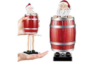 PLLYPE Śmieszny uchwyt na papierosy, dozownik papierosów Święty Mikołaj, drewniana beczka, może pomieścić 9 papierosów, prezent dla mężczyzny, na imprezę, prezent smyczkowy