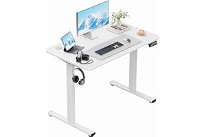 Homall Electric Standing Desk Workstation 100 x 60 cm Motion Desk Height Adjustable Sit Stand Desk Stand up Desk with Memory Presets Home Office Computer Desk White Desk