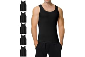 IceReco Unterhemd Herren 5er Pack Tank Top Herren Unterhemden 100% Baumwolle Muskelshirt Achselshirts Tanktop für Sport Gym Business S-5XL