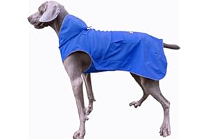 FLYING TAIL Nicht Steif, Super Weiche Haptik Hunde-Regenmantel, Reflektierend, Verstellbar, Einfach Anzuziehen, Leinenloch für S - XXXXXL Hunde (Blau, XL)