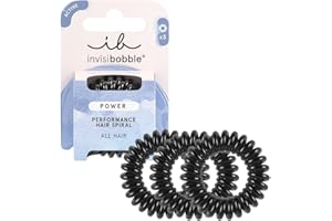 ‎INVISIBOBBLE invisibobble Power True Black, Schwarzes Spiral Haargummi für Dickes Haar & Aktiven Lebensstil, HAIRLOVETECH™ Technologie, starker Halt & Komfort, ideal für Damen & Herren, 3 Stück