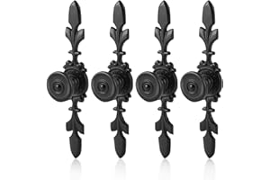 ETERSPR 4 Pièces Boutons de Porte Poignée Style Vintage, Poignée D'armoire Rétro en Aluminium Noir, pour Portes de Garde-robe Simples et Modernes, Tiroirs, Poignée Monotrou de Quincaillerie Domestique (Noir)