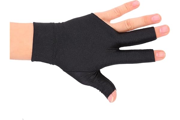 Snookerhandske, Snookerpoolhandske, Three Finger Glove, Snooker Billiard Cue Poolhandskar Vänsterhandsöppen Spandexhandske med Tre Fingrar