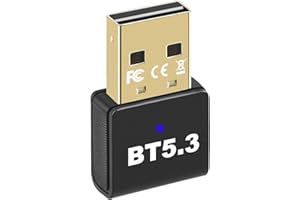 ZIQUIGOA Latest Bluetooth 5.3 USB Adapter for PC Desktop, Wireless Transmitter Dongle for Windows 11/10/8.1/7 Computer Laptop, Plug & Play, Pair w/Bluetooth Headset Speaker Keyboard Mouse Printers