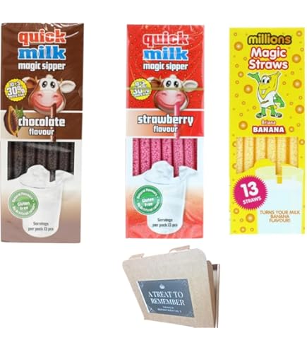 Quick-Milk Magic Sipper Gluten-Free Straws,Vanilla Flavor, 5 Pcs