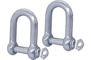 MARCOPOL Confezione da 2 grilli in acciaio zincato, 16 mm, clip per grillo con perno, chiusura ad anello a D, per sartiame resistente (2 pezzi, 16 mm)