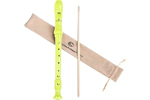 CONJURER Blockflöte für Kinder Anfänger Sopran Blockflöte Deutsche Griffweise aus Abnehmbar ABS Harz Kunststoff, 8-Loch Flöte für Erwachsene, Recorder mit Reinigungsstift und Bedienungsanleitung, Green