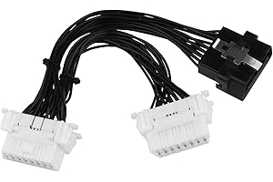 Futheda OBD II OBD2 da 1 a 2 connettori per Cavo Auto 16 Pin Splitter prolunga 1 x Maschio e 2 x Femmina Auto prolunga Adattatore 15 cm
