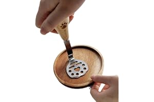 MayeBridge Mini Avocado Masher, Mini Potato Mashers with Wood Non Slip Handle Stainless Steel Bean and Potato Masher Small Food Masher Lightweight Kitchen Tool (Cat' Paw A)