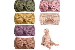 Ceihwa 6 Stück Baby Schleifen Haarband Baby Mädchen Baumwolle Stirnbänder Baby Turban Stirnband Weiche Haarschleife Baby Kopfschmuck Elastisch Haarbänder für Neugeborene, Kleinkinder -Multicolor