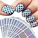 Produktbild Nagellack Internet 12 Blätter Neue Nail Hollow Unregelmäßige Raster Schablone Wiederverwendbare Maniküre Aufkleber (12pcs, blau)