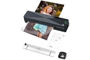 Evolpor Laminator, A4 Laminator Machine, ABS Jam Release, Hot and Cold Modes with Fast 1-2 Minute Warm-Up, with 30 Laminating Pouches, Paper Cutter, Corner Rounder, for Home Office and School Use