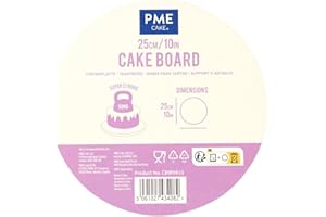 PME Plateaux à gâteau Ronds avec Bordure Lisse, Blanche (10" / 25cm)