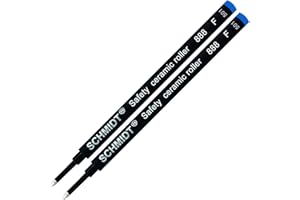 Schmidt 888 cienka końcówka do pisania (0,6 mm) niebieski atrament plastikowa rurka/korpus końcówka ze stali nierdzewnej bezpieczny ceramiczny wkład kulkowy - opakowanie 2