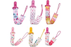 YATEICBC Attache Sucette,Lot de 6 Pièces Attache Tétine Sucette Chaîneen Tissu Convient aux Sucettes Jouets de Dentition pour Bébé Essentiels dentition bébé,sucette fruit pour bebe,jouet nouveau né