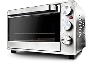 Grunkel Horno eléctrico multifunción de sobremesa de 23L con 3 funciones de calor y selector de temperatura hasta 230ºC. Temporizador hasta 60 min - 1600W