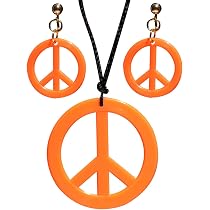 Disfraces Hippies Disfraz Hippie Hombre De 5 Piezas - Peluca, Gafas, Collar, Pendientes Y Bigote Para Fiestas 60s 70s