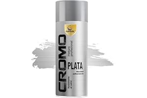 SPSIL Pintura Spray Metalizado 400ml, para Metal/Madera/Plástico (Cromo Plata 68991, Paquete de 1), Envío desde España