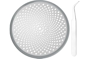 AFASOES Filtro Pelos Desague Ducha Atrapa Pelos Ducha Tapa Desague Plato Ducha 120mm Tapa Desague Ducha Desaguee Ducha Redondo Desagüe Ducha con Borde de Silicona de Acero Inoxidable 304 + 1X Pinza