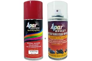 APAR Automotive Spray Paint Fire Brick Red (RC Colour Name) + GC Compatible for Maruti Cars -225 ml (Pack of 2-Pcs)