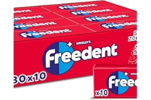 FREEDENT - Chewing Gum Sans Sucre - Goût Fraise - 30 Paquets de 10 Dragées- Grand Format 300 Dragées - 420g