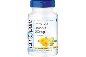 Fair & Pure® - Extrait de pissenlit 500 mg de racine de pissenlit - végan - 10 fois concentré - 120 gélules